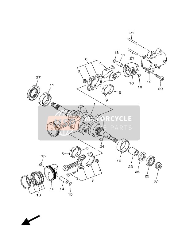 Yamaha XP500 2012 Albero motore & Pistone per un 2012 Yamaha XP500